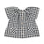 Piupiuchick Blouse with Butterfly Sleeves Black & White Checkered