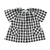 Piupiuchick Baby Blouse with Butterfly Sleeves Black & White Checkered