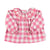 Piupiuchick Blouse With Embroidered Collar Checkered Pink