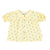 Piupiuchick Peter Pan Collar Shirt with Balloon Sleeves Yellow Stripes with Little Flowers