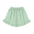 Piupiuchick Short Skirt with Ruffles Green Stripes with Little Flowers