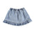 Piupiuchick Short Skirt With Ruffles Washed Light Blue Denim