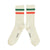 Piupiuchick Socks Ecru with Orange & Green Stripes