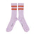 Piupiuchick Socks Lavender with Terracotta Stripes