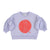 Piupiuchick Sweatshirt Balloon Sleeves Lavender with Red Circle Print